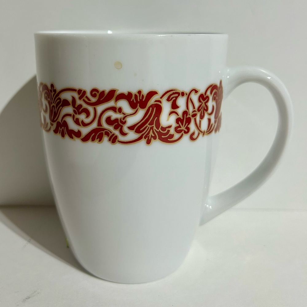 Godiva Chocolatier Red Gold Trim White Ceramic Coffee Cup Mug 4.5" Vintage Y2K